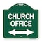 Signmission Church Parking W/ Bidirectional Arrow, Green & White Aluminum Sign, 18" x 18", GW-1818-24273 A-DES-GW-1818-24273 - alternate 1